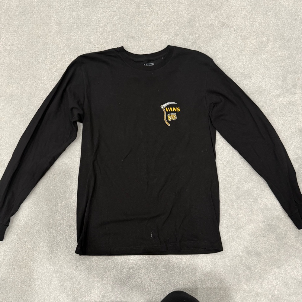 Vans Men's Black Long Sleeve with Gold Accent